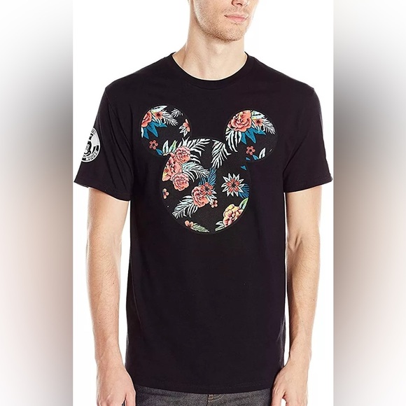 EUC Men’s Size Medium Neff X Disney Limited Edition Cotton Tee In Black/Floral - Picture 4 of 11